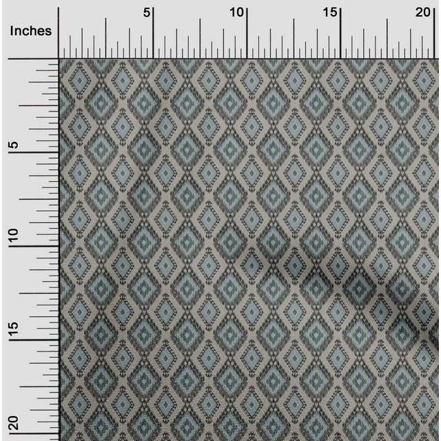oneOone Cotton Silk Fabric Argyle Style Ikat Decor Fabric Printed BTY 42 Inch Wide