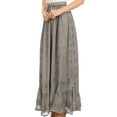 thumbnail image 3 of Sakkas Jaclyn Adjustable Skirt With Lace Embroidered Trim And Detailed Embroidery - Grey - Plus Size, 3 of 5