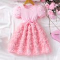thumbnail image 2 of XQYLOS Toddler Girl Tulle Dress Flower Tutu Dress Casual Princess Dresses Crewneck Long Sleeve Dresses Holiday Wedding Gown, 2 of 9