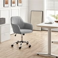thumbnail image 3 of Alden Designs Velvet Mid-Back Task Chair with Armrests, Light Gray, 3 of 8