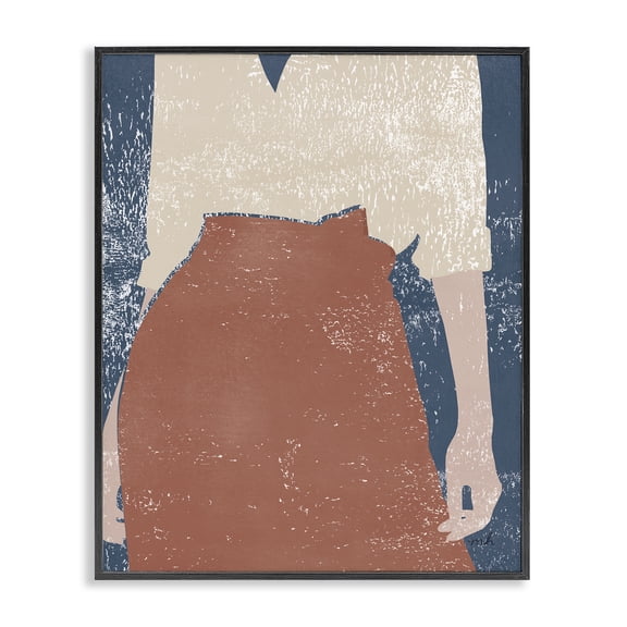 Stupell Industries Eclectic Standing Person Distressed Black Framed Giclee Art, 11 x 14, by Moira Hershey