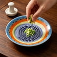 thumbnail image 5 of Sktrjpolfis Ceramic Ginger Grater, Handmade Decorative Garlic Grinder Plate for Kitchen, Multi-Purpose Ceramic Grater for Ginger Garlic Wasabi, 4.72 Inch, 5 of 6