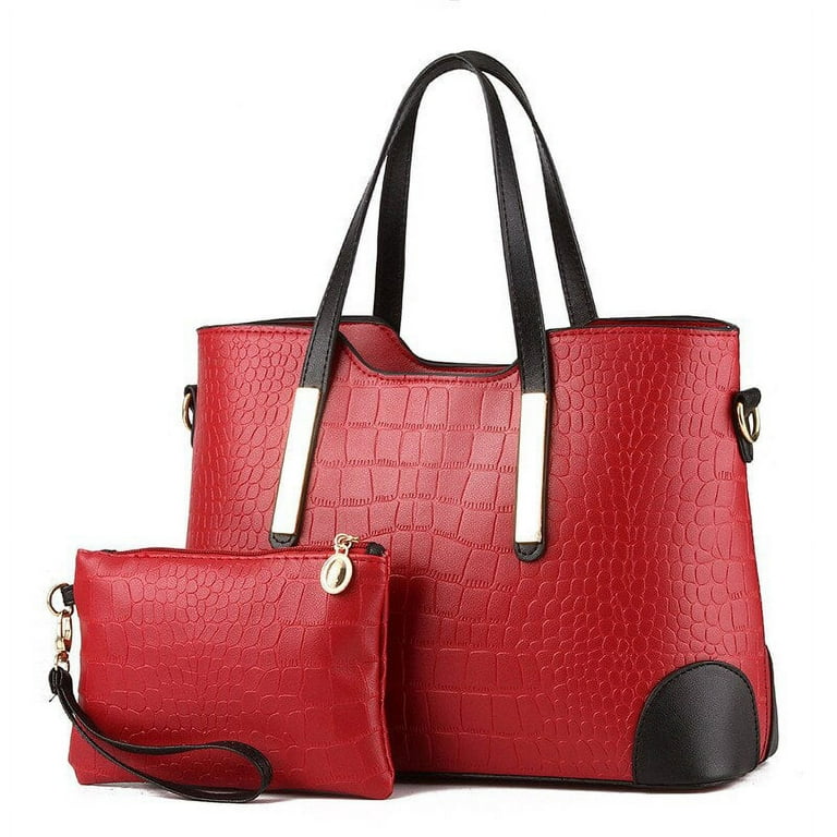 PIKADINGNIS High Quality Vintage Messenger Handbags Women Top-Handle  Crocodile Pattern C Purse Wallet Leather Shoulder Bags Female Handbags 
