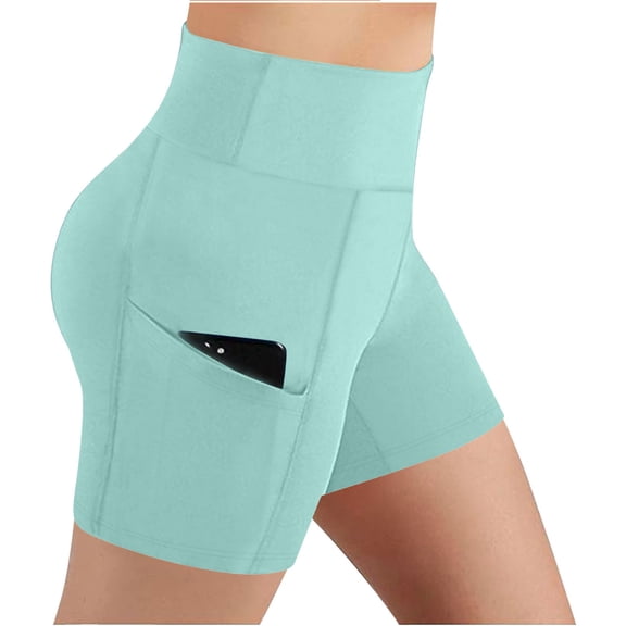 Gym Shorts for Women High Waisted Scrunch Active Butt-Lifting Seamless Biker Shorts with Pockets