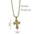 thumbnail image 3 of 14K Yellow Gold Cross Jewelry European And American Retro Personalized Design Peach Heart Pendants Necklaces, 3 of 7