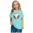 thumbnail image 4 of FamilyThread Toddler Girls Boys Fashionable Short Sleeve Cotton T-Shirt Baseball Print Summer Tops Crew Neck Casual Daily Shirt For 3-9Y, 4 of 5