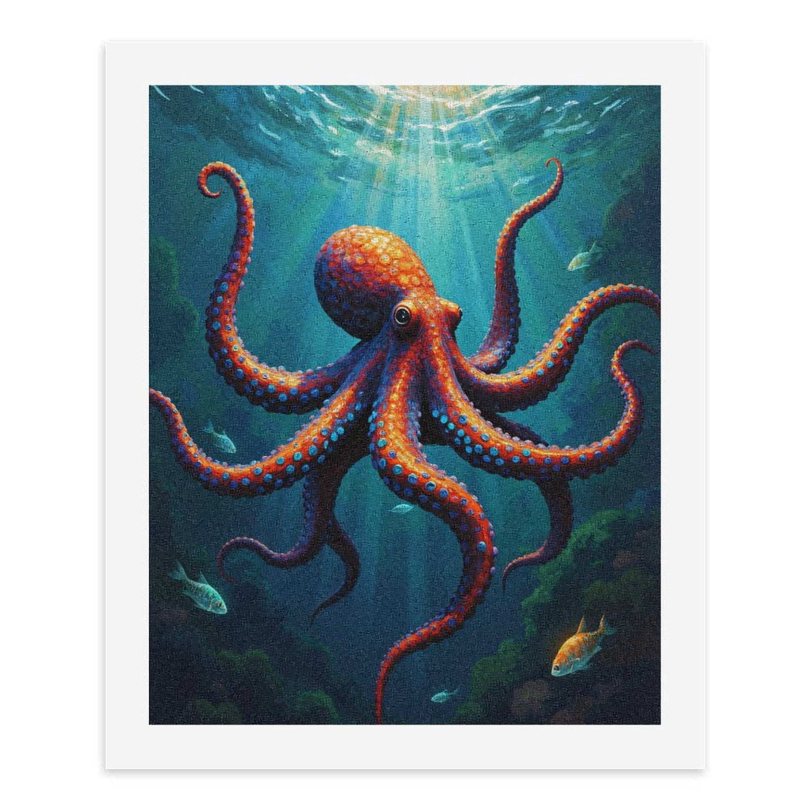 Paint by Numbers Kit for Adults, Underwater Colorful Octopus Scene Paint by Numbers, Easy Paint by Numbers Kit for Adults Beginner, DIY Adult Paint by Number Kits on Canvas, Home Decor