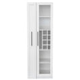 thumbnail image 3 of 70" Tall Kitchen Pantry Cabinet, Wood Cupboard with Glass Door, Pull-Out Shelves, Narrow Liquor Cabinet with Wine Rack, Glass Holders, for Living Room, 3 of 9