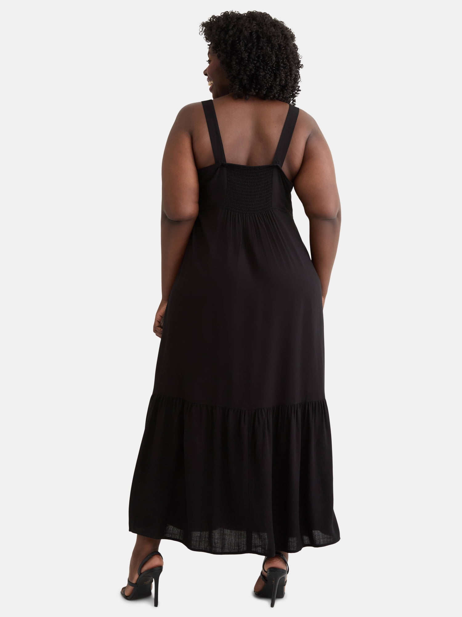 Terra & Sky Black Label Women's Plus Empire Waist Maxi Dress, Sizes 0X-4X