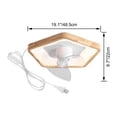 thumbnail image 3 of FSLiving No Wiring Needed Nature Wood Ceiling Fan Light by Remote Control, Full-Spectrum Semi Flush Mount Light, 15ft Plug-in Cord 6-Speed Low Profile Dimmable Controller for Kid's Rooms Kitchen, 3 of 8