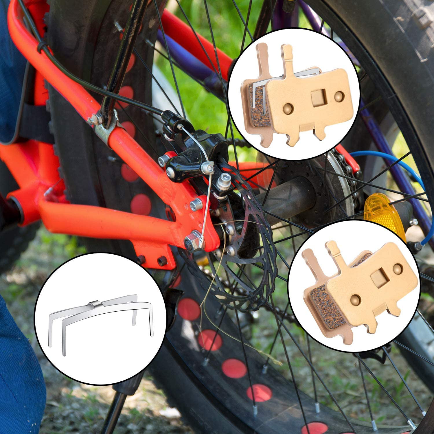 4 Pairs Bike Disc Brake Pads Compatible with Sram Avid BB7 Sintered Metal