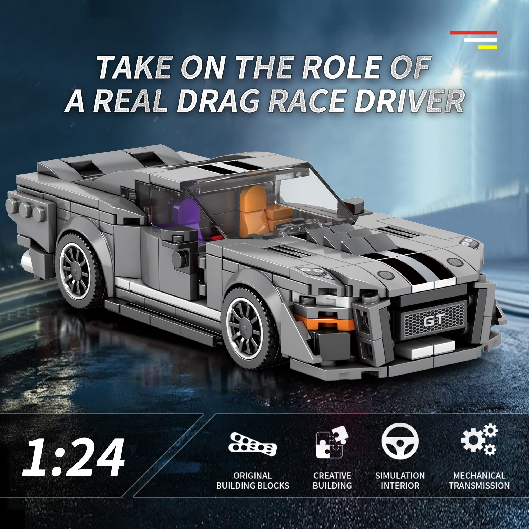 HI-Reeke Car Building Block Set Speed Champion GT500 Sports Car