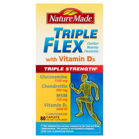 Nature Made Triple Flex Glucosamine chondroïtine avec la vitamine D, 80ct