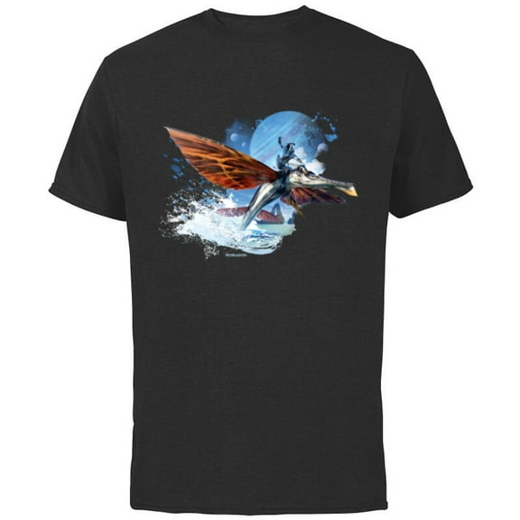 Avatar: The Way of Water Jake Sully Riding Skimwing Painted - Short Sleeve Cotton T-Shirt for Adults - Customized-Black