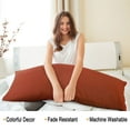 thumbnail image 2 of PiccoCasa Set of 2 Body Pillowcases Zippered Body Pillow Cover for Body Pillows, Standard Rust, 2 of 7