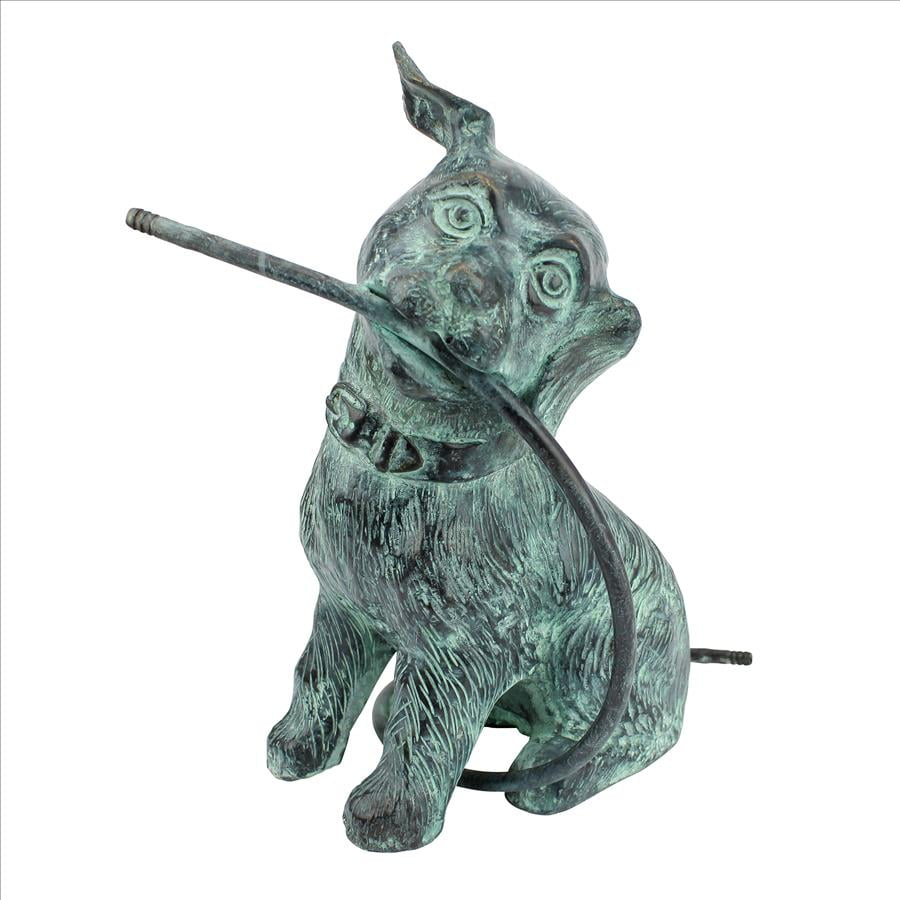 Raining Dogs Bronze Piped Garden Statue: Emerald Verde Patina by Design Toscano