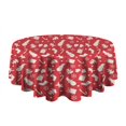 thumbnail image 5 of Red Christmas Pattern Round Tablecloth 60"x60",Wrinkle Wipeable Table Cloth for Kitchen Dining Room Picnic Patio Party, 5 of 6