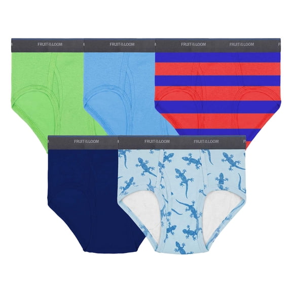Trusa Fruit of the Loom Para niño, algodón sustentable, multicolor, 5 piezas, talla CH