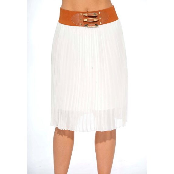 Just Love Skirts / Pleated Skirt (Off White, 3X)