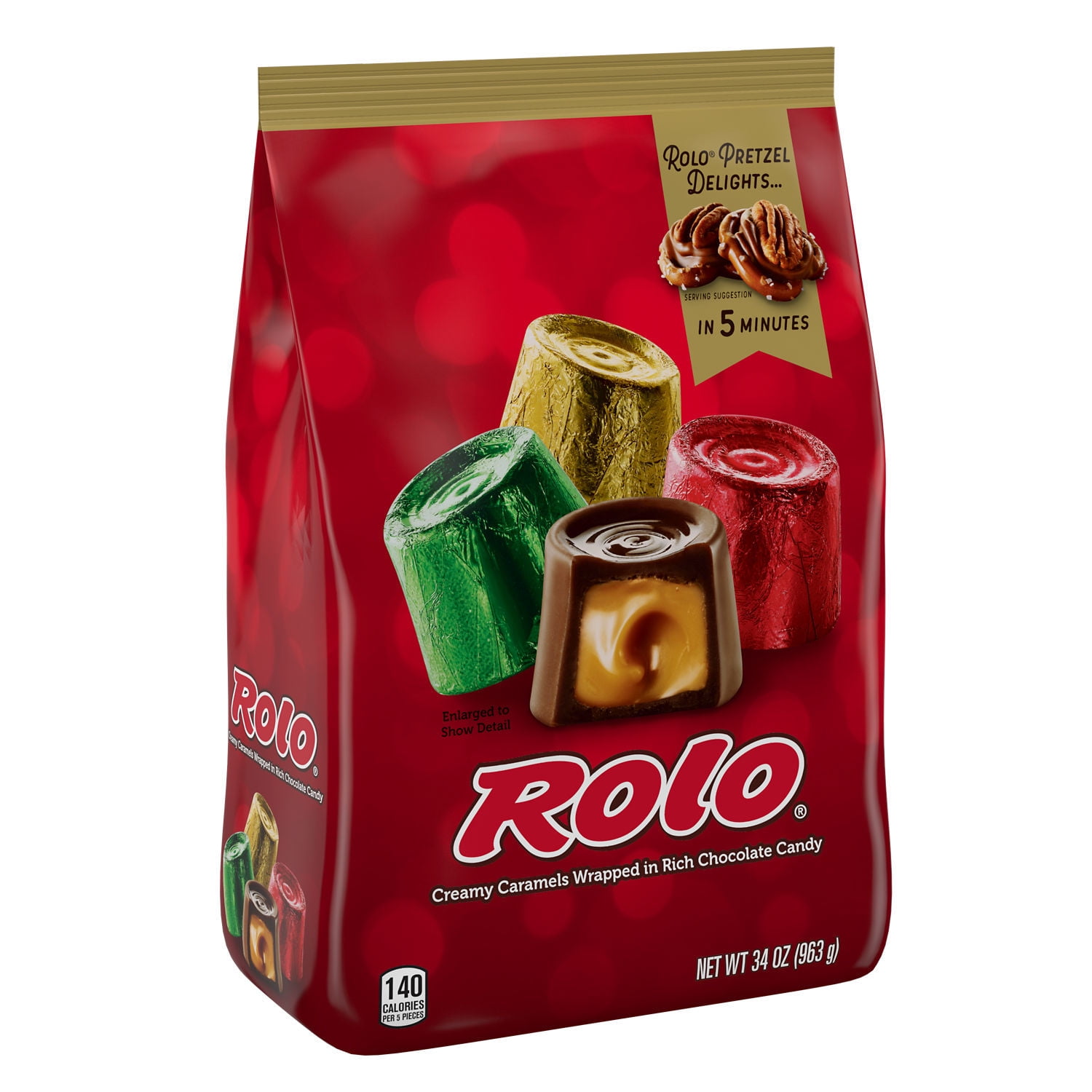 ROLO®, Creamy Caramels Wrapped in Rich Chocolate Candy, Christmas, 34 oz, Bulk Bag