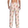 thumbnail image 3 of Picia Strawberries Mens Soft Woven Cotton Elastic Waistband Sleep Pajama Pant Lounge Sleep Pant With Pockets And Drawstring-X-Large, 3 of 9