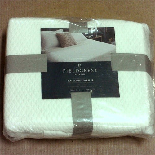 Fieldcrest Matelasse Coverlet Full/queen Bed Quilt Navy Blue Diamond 100 Cotton for sale online 