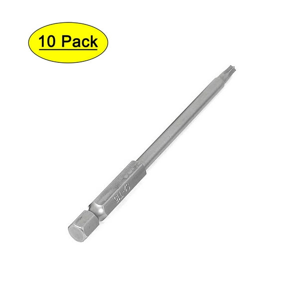 10pcs 100mm Long 3mm T15 Head Hex Shank Security Torx