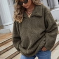 thumbnail image 2 of Uhndy Winter Jackets Coats for Women, Women Ladies Warm Faux Furry Coat Sweatshirts Winter V-neck Solid Outerwear Christmas Gifts for Women, 2 of 6