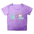 thumbnail image 1 of Toimothcn T-Shirts pour Filles Enfants Joyeuses Pâques Graphique Dessin Animé Lapin Carotte Imprimé Manches Courtes Col Rond T-Shirt Frais Respirant Tee-Shirt Confortable Vêtements d'Été pour Filles 6-7 Ans, 1 of 4