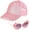 Glitter Pink, variant on Kids Baseball Cap with Sunglasses for Girls Age 3-10 Years, UV Protection Outdoor Adjustable Glitter Sun Hat Summer Breathable Mesh Trucker Hat Pink Kids Sunglasses