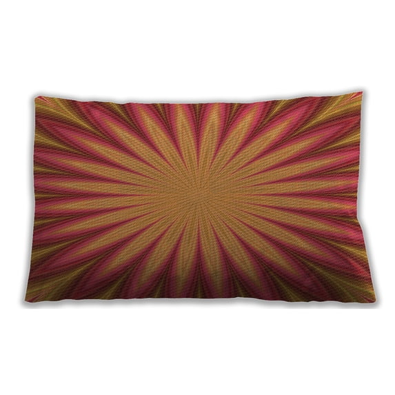 Ahgly Company Patterned Outdoor Rectangular Neon Orange Lumbar Throw Pillow, 13 inch by 19 inch
