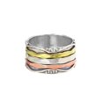 thumbnail image 5 of 925 Sterling Silver Spinner Ring for Women, Yoga Maditation Spin ring Three Tone Handmade Ring Worry Ring, Thumb Ring, Fidget Rings, Promise Ring, Oxidised Ring, 5 of 6