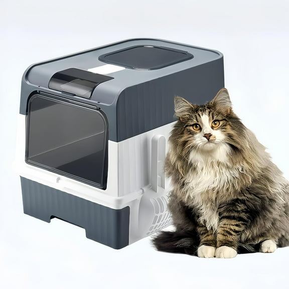 Extra Large Enclosed Litter Pan Large, splash-proof drawer litter box with extra room to move inside and good air circulation to eliminate odors With Shovel Pet Cat Cleaning Pet Supplies