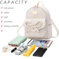 thumbnail image 2 of LHSHID Girls Bowknot Cute Leather Backpack Mini Backpack Purse for Women, 2 of 6