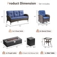 thumbnail image 2 of Giantfurnni 5 Pieces Patio Furniture Set with 43inch Propane Fire Pit Table, Deep Seating Sofa, 2 Swivel Rocker Glider Chairs and Side Table, Outdoor Conversation Set, 2 of 14