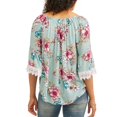 thumbnail image 2 of Moda Women's Floral Bell Sleeve Gauze To, 2 of 3