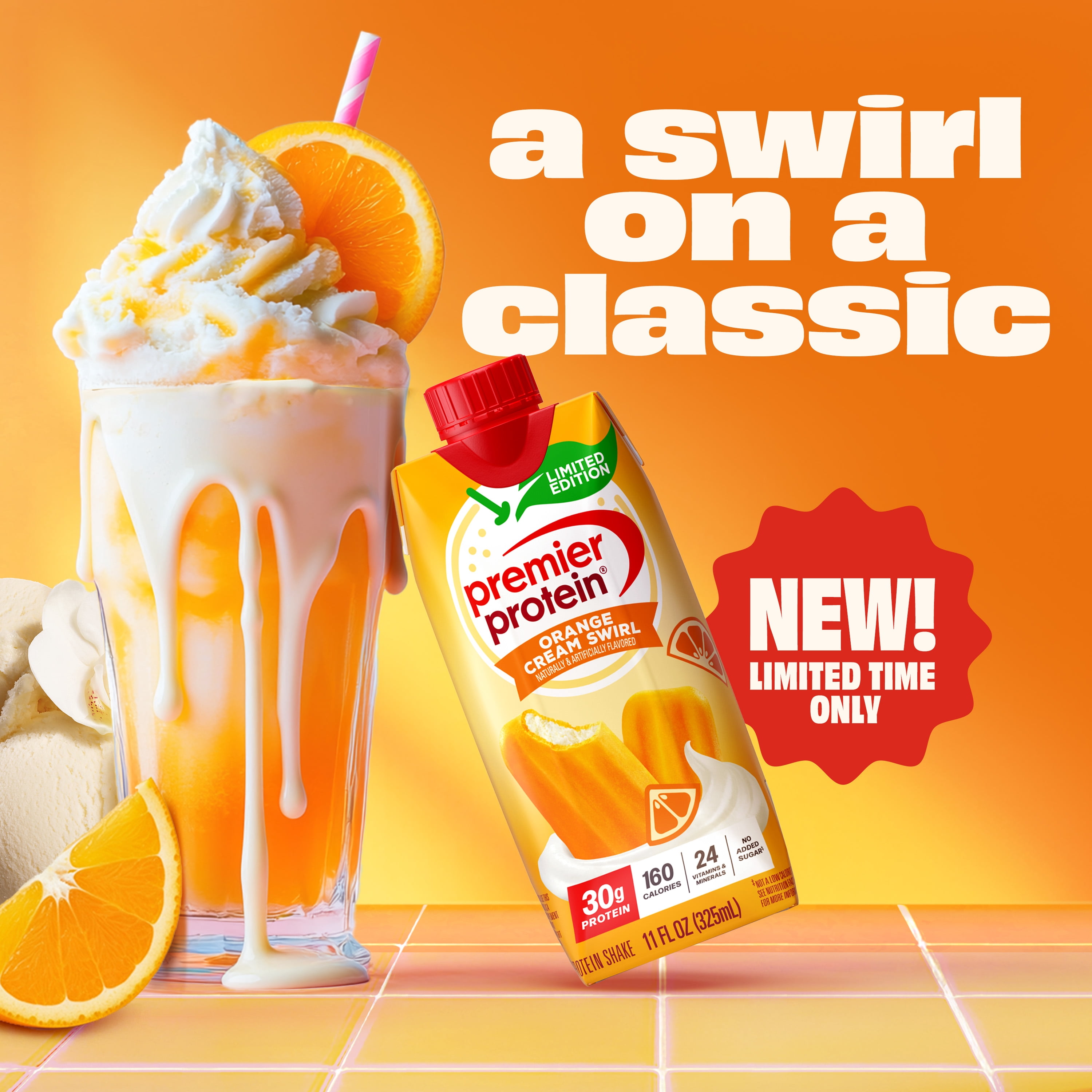 Premier Protein Shake, Orange Cream Swirl, 30g Protein, 11 fl oz