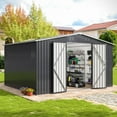 thumbnail image 6 of NETAJE 10x12ft Outdoor Metal Storage Shed with Updated Frame Structure and Lockable Doors,Garden Shed for Backyard, Garden, Patio, Lawn, Black, 6 of 8