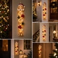thumbnail image 5 of Clearance Christmas Decorations Glowing Christmas Door Hanger Rustic Quilted Fabric Wreath, Merrycascade Light-Up Christmas Decoration, 6 Festive Light Designs, Vertical Display, 5 of 8