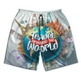 thumbnail image 5 of Goofa Travel Around The World Printed Mens Swim Trunks Summer Quick Dry Short Beach Swimwear Bathing Suits-, 5 of 9