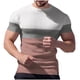 thumbnail image 5 of Ceisia Men's Summer Casual Slim Fit Crew Neck Short Sleeve T-Shirt Color Block Waffle Knit Stretch Fabric Pink XXXXXL Gifts, 5 of 7