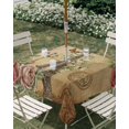 thumbnail image 2 of Square Outdoor Tablecloth with Umbrella Hole Retro Eiffel Tower Table Cloth Waterproof Patio Table Cover Watercolor Flower Blossom Butterfly Brown Zipper Tablecloths for Picnic Camping 60x60 Inch, 2 of 8