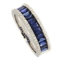 thumbnail image 3 of HeartsAndYou 2ct Natural Sapphire Diamond Channel Set Full Eternity Band 14k SOLID White Gold, 3 of 9
