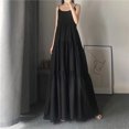 thumbnail image 4 of Vestido largo elegante para mujer, con tirantes finos, corte en A, para vacaciones, playa, sin mangas, estilo coreano, informal, de gran tamaño, 4 of 4