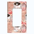 thumbnail image 2 of Metal Light Switch Wall Plate Outlet Cover (Coffee Mocha Espresso Heart Cupcake Macaron Flower Bouquet Damask Pink - Single Rocker), 2 of 2