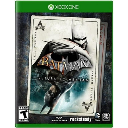 Batman Return to Arkham (Xbox One) Warner Bros.  883929543076 This is a two-disc game  but it only counts as one disc against your rental plan. This remaster brings two critically acclaimed Batman action games totally up to date. It contains full versions of both Batman: Arkham Asylum and Batman: Arkham City and all their associated downloadable content. The graphics have been improved  and the environments and models have been upgraded. Little improvement is possible on the games  plots and gameplay  of course. In Arkham Asylum  the Dark Knight must enter the foreboding asylum that holds his worst enemies. In order to escape the psychiatric hospital with his life  Batman must defeat the Joker  Harley Quinn  and more supervillains. The sequel takes Batman outside the asylum  where a gang of rampaging supercriminals is causing havoc in Gotham City. In both games  you ll use a host of exotic weapons and gadgets to battle the psychos who prey on the innocent.