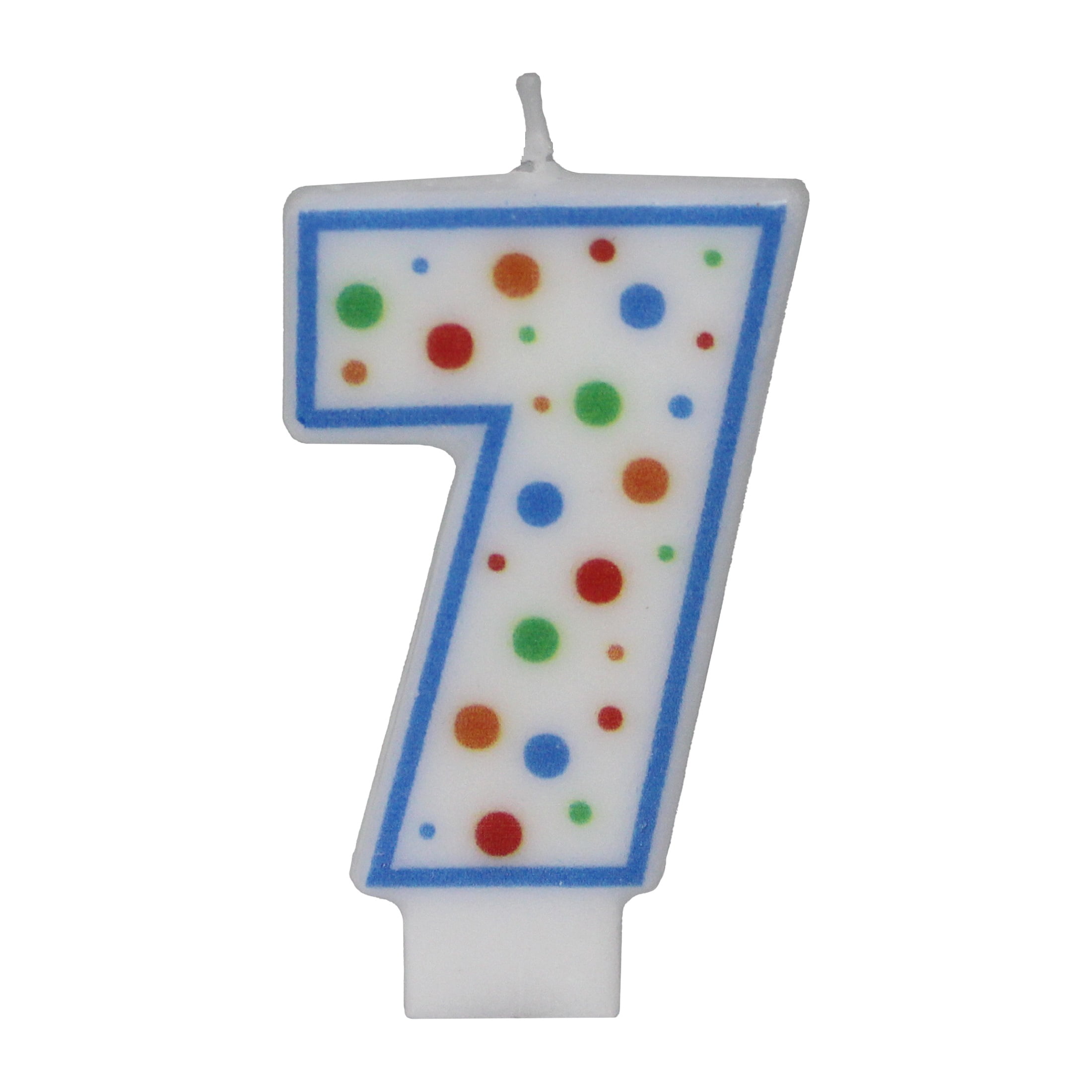 Way to Celebrate! Assorted Colors Birthday Candle, Number 7