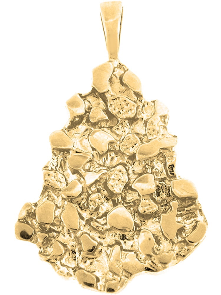 10K Yellow Gold Nugget Pendant - 42 mm 