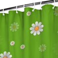 thumbnail image 3 of Green Daisy Flower Orange Centers Pattern Shower Curtain 36"x72" ,Bathroom Decorative Shower Curtains Set with 12 Hooks,Modern Waterproof Washable Shower Curtain, 3 of 6
