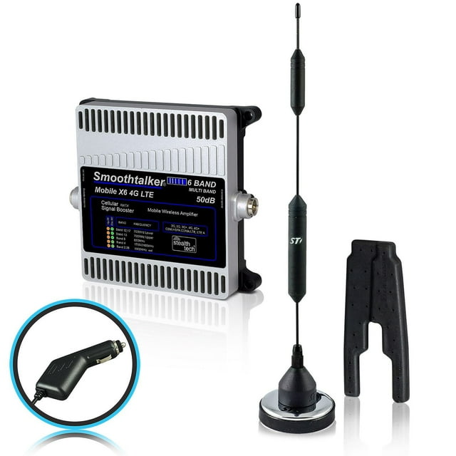 Smoothtalker Mobile X6 50db 4G LTE Extreme Power 6 Band Wireless Vehicle Cellular Signal Booster Kit